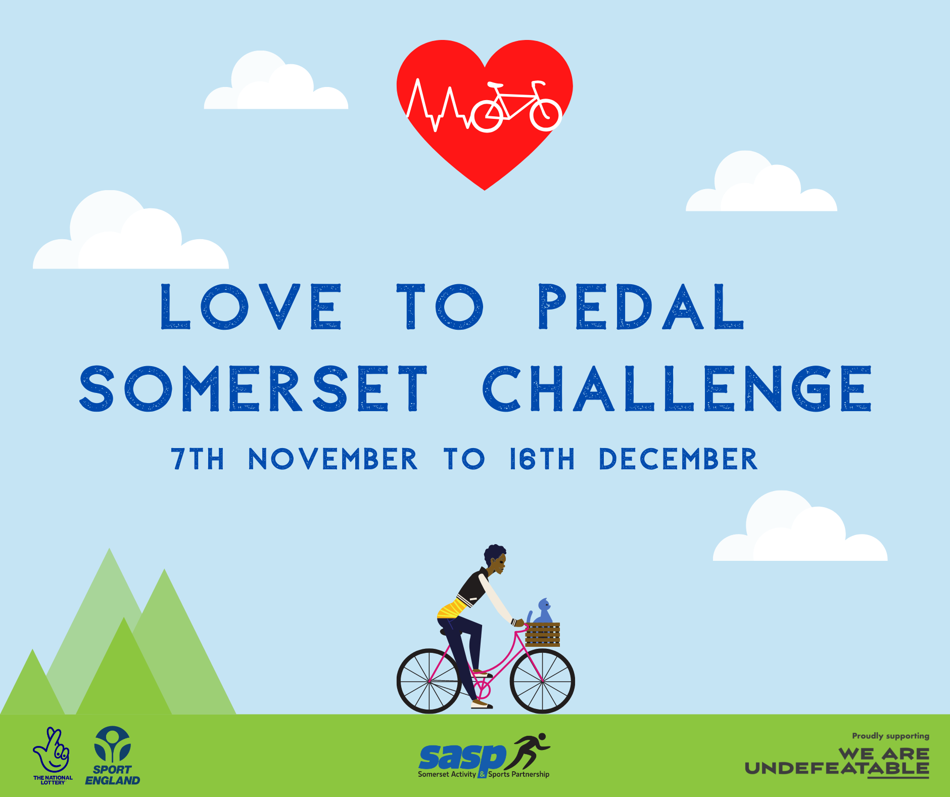 Love to Pedal Somerset Challenge Launch Graphic
